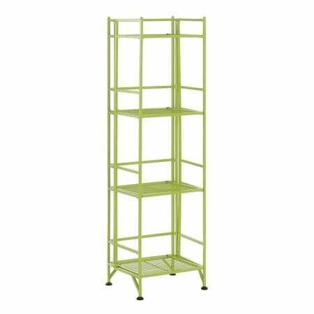 CONVENIENCE CONCEPTS Xtra Storage Four-Tier Folding Shelf with Metal Frame, Green - 13 x 11.25 x 45 in. HI2821927